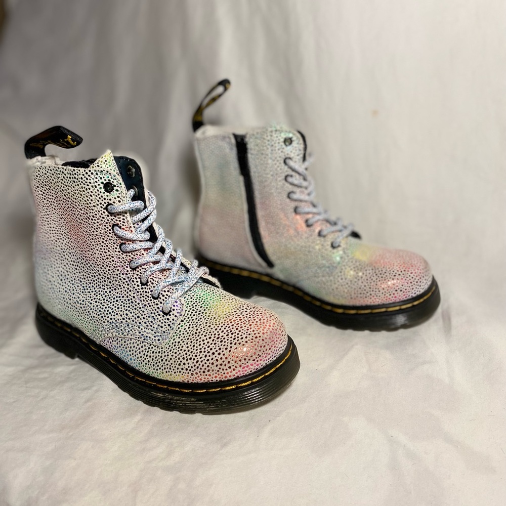Girls Dr. Marten’s iridescent rainbow boot size US 9